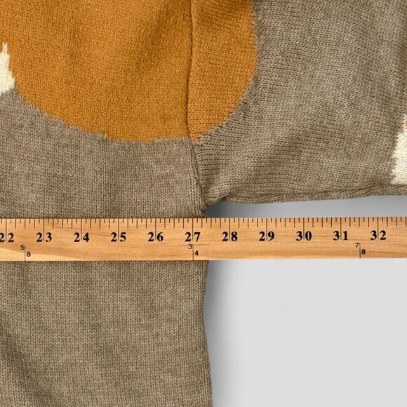 Davi & Dani Large Flower Print Women's Sweater Beige Orange Loose Fit Size 3XL - Picture 6 of 8